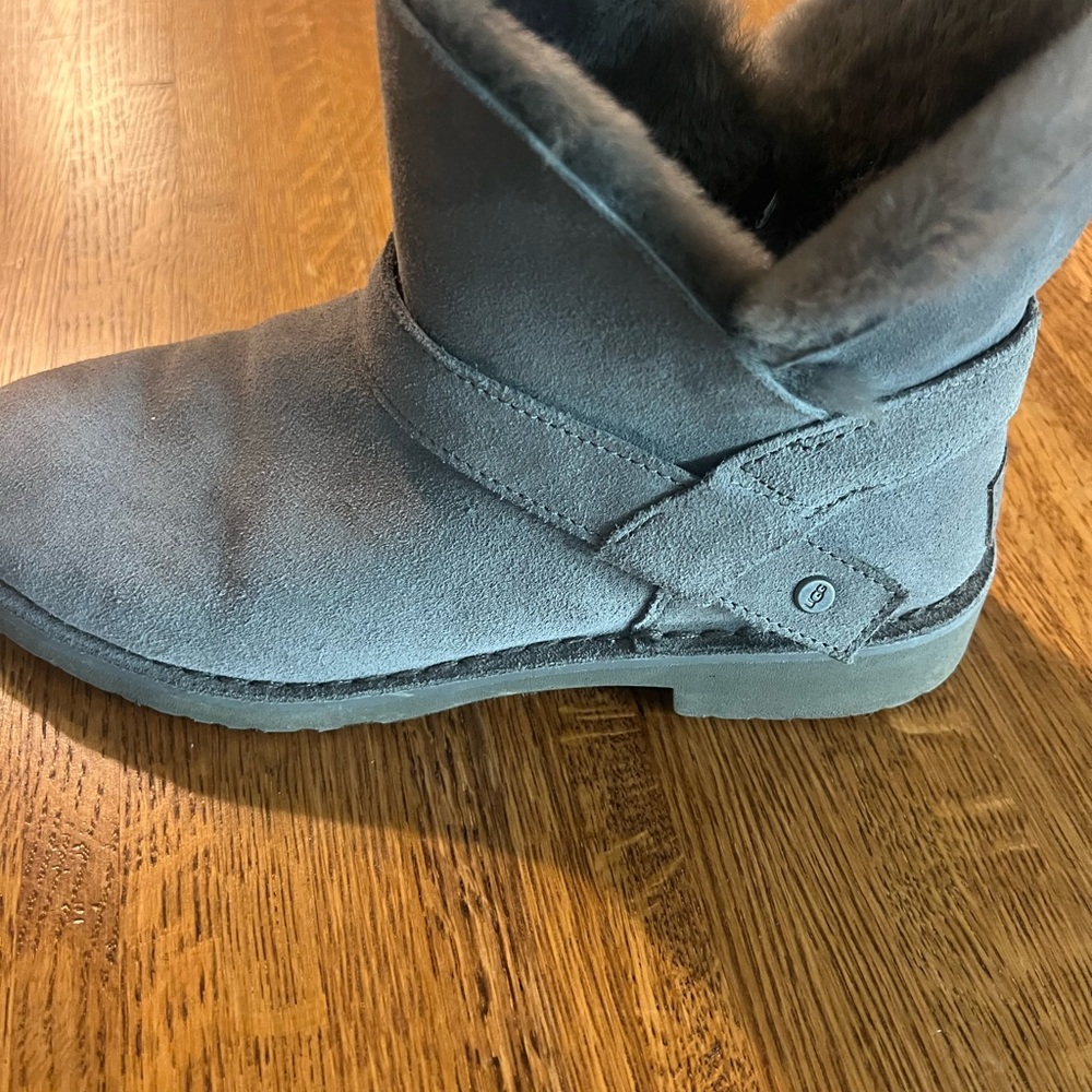 Ugg Gray Suede Fur-Lined Boots